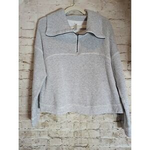 90 Degree by Reflex Yoga Sweatshirt XXL Cropped Gray Quarter Zip Boucle Victoria